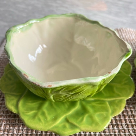 Vintage Leaf Ceramic Bowl Set 6-8” - Picture 3 of 9